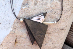 pendentif graphique argent et ardoise