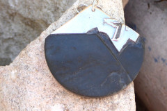 pendentif  ardoise et argent