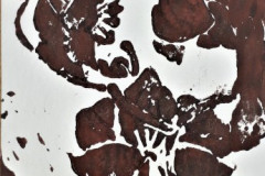 linogravure inspirée de la branche d'orchidee